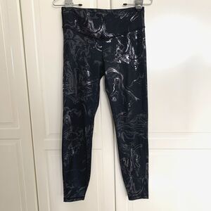 Gap Fit Athletic Active Leggings Black Shiny Womens Size S